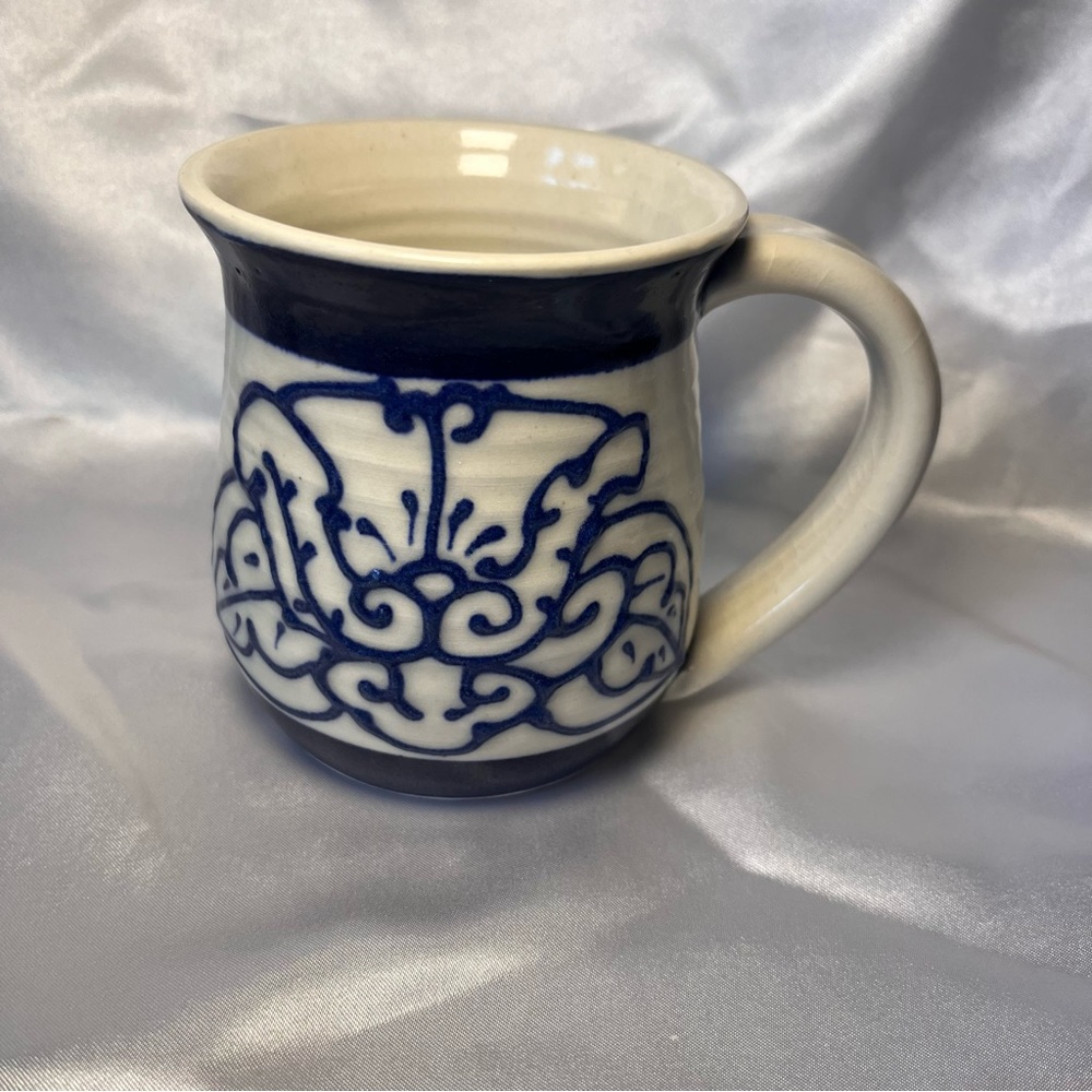 Blue Fun & Floralish Pottery Mug